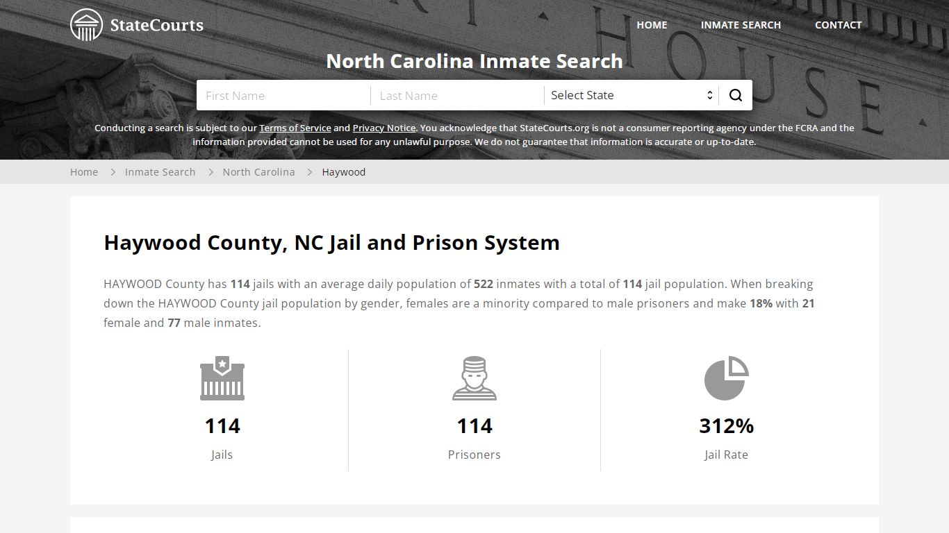 Haywood County, NC Inmate Search - StateCourts